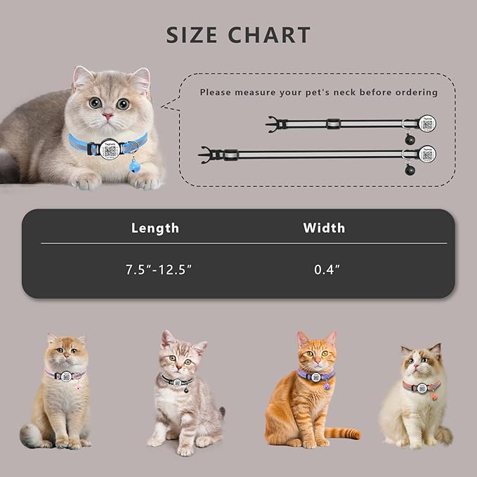 Smart QR Code Cat Collar 2-Pack, Breakaway Reflective Collar - Image 6