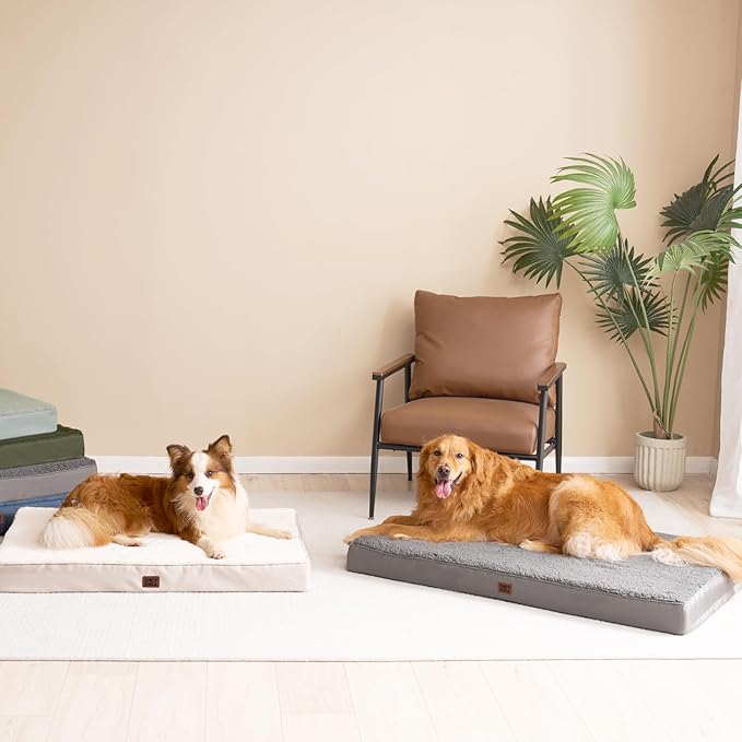 EHEYCIGA Orthopedic Foam Dog Bed, Light Grey - Image 7