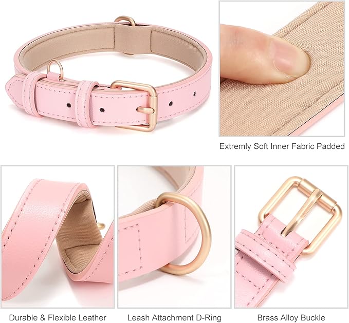 WHIPPY Airtag Leather Dog Collar GPS Tracker Air Tag Puppy Collar Adjustable - Image 4