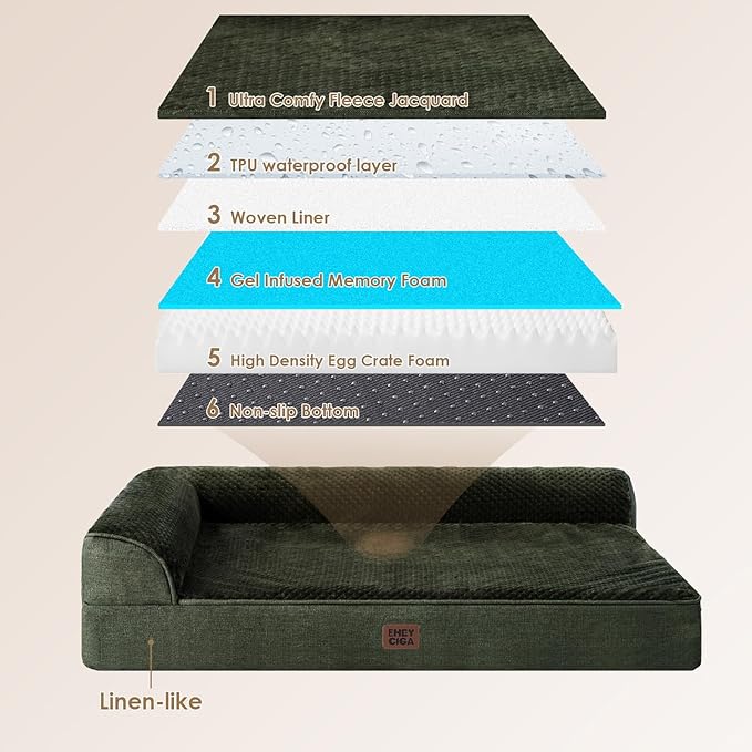 EHEYCIGA Memory Foam Dog Bed Large Size Dogs, Orthopedic Dog Bed Large - Image 5