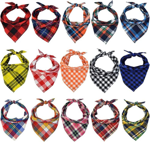 15pcs Dog Bandanas, Dog Scarf Kerchief Bibs Washable Girl Boy Dogs Bandanas Set by Unknown