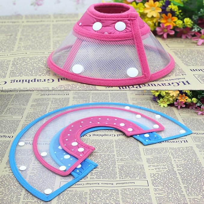 Pet Cone Recovery Dog Cone Adjustable Dog Collar Clear Padded Collar - Image 4