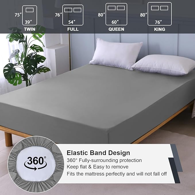 Waterproof Mattress Protector King, Fitted Sheet Style Breathable Mattress Cover - Image 5
