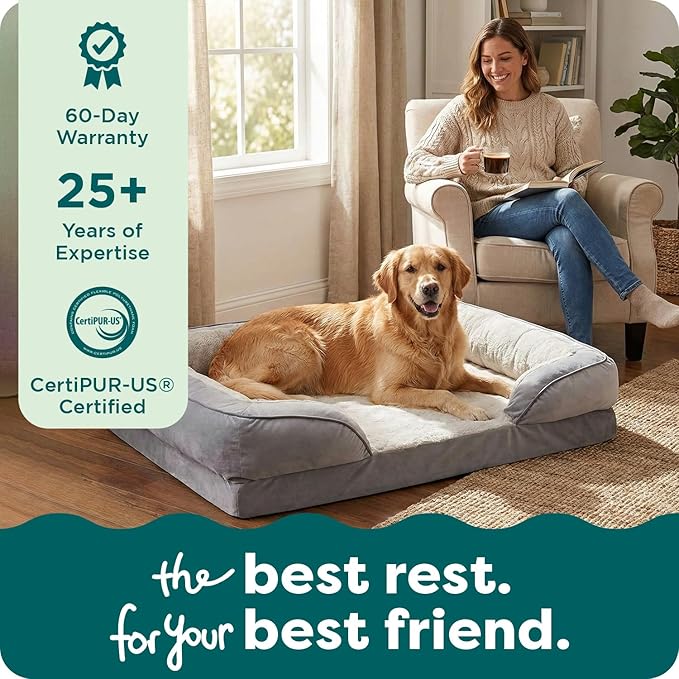 Furhaven Orthopedic Dog Bed for Large/Medium Dogs w/ Removable Bolsters & - Image 9