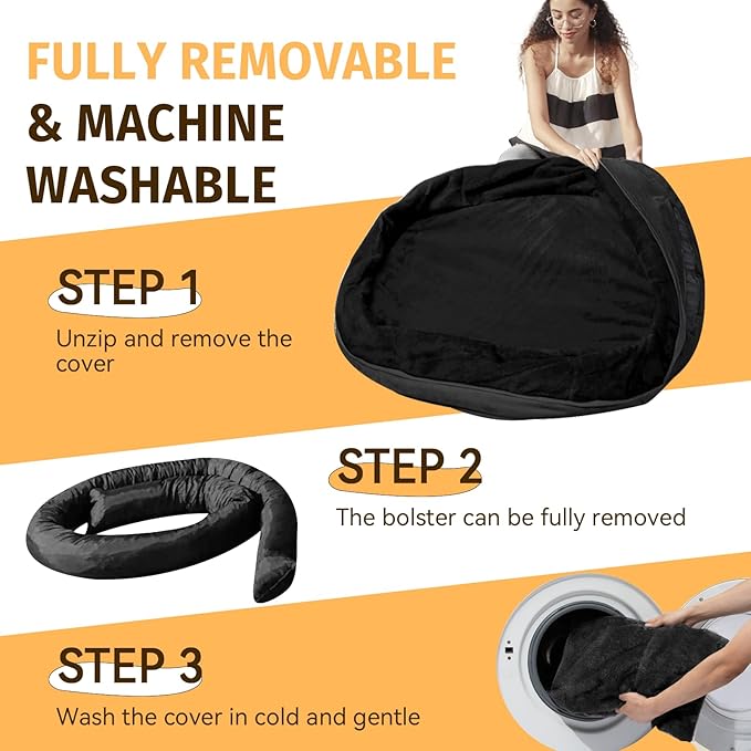 Orthopedic Washable Large Dog Bed: Cooling Memory Foam Dog Bed - Image 5
