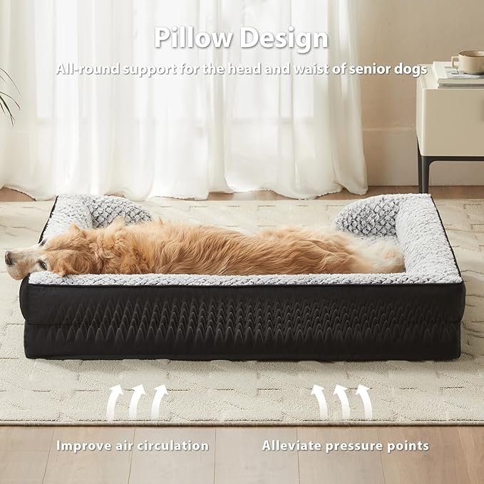 Orthopedic Dog Bed for Extra Large Dogs, Egg Crate Foam Bed for Extra Large Dogs - Image 3