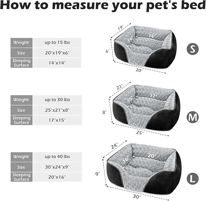 INVENHO Medium Dog Bed Rectangle Washable Orthopedic Soft Calming Sleeping Pet - Image 3
