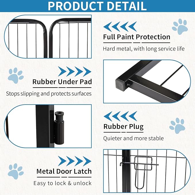 NEWBULIG Dog Playpen 8 Panels 32" Height Foldable Heavy Duty Metal Dog Exercise - Image 4