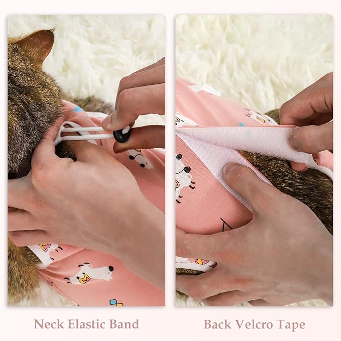 ANWA Cat Recovery Suit, Breathable Cat Onesie After Surgery, Kitten Surgery - Image 4