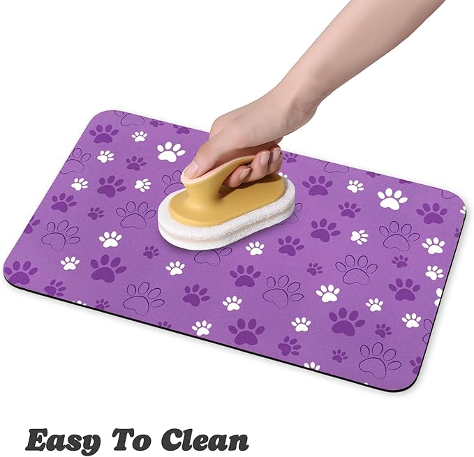 Dog Food Mat, Absorbent Water Bowl Mats Cat Pet Feeding Placemats 16 * 24 inch - Image 4