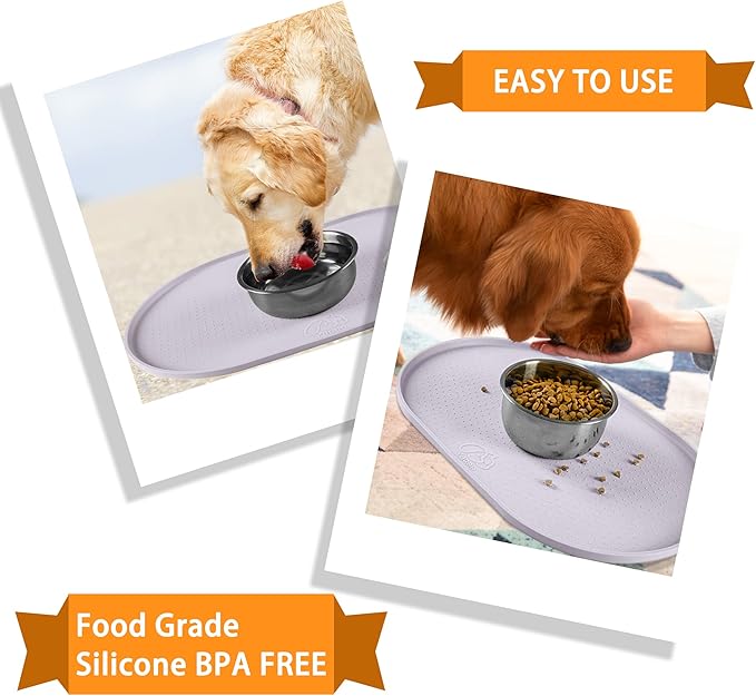100% Waterproof 1.0" Raised Edge BPA Free Silicone Dog Food Mat, Pet Cat - Image 7