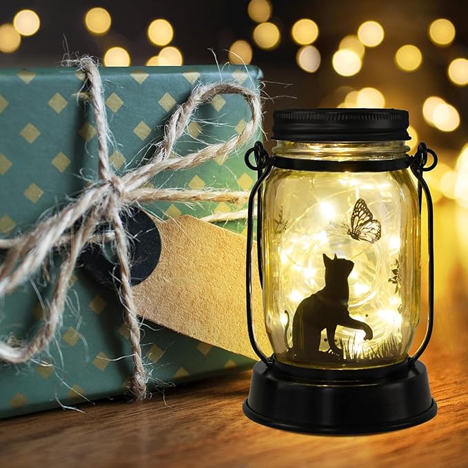 kyoryuger Cat Gifts for Women/Mom/Grandma/Sister, Cats Butterfly Solar Lights - Image 6