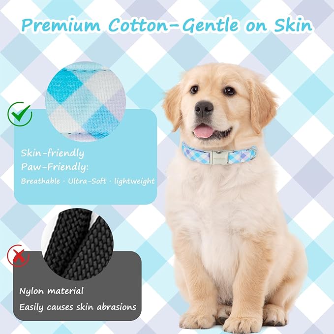 Cotton Collar for Dog，Soft Adjustable Dog Collars for Large Dogs, Cute Dog - Image 6