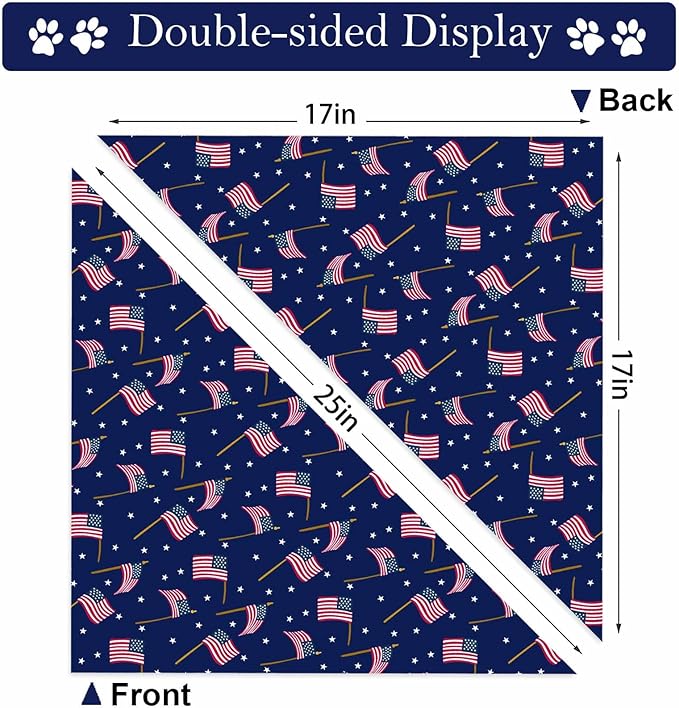 4th of July Dog Bandanas, Patriotic Pet Decorations 2 Pack, Adjustable - Image 5