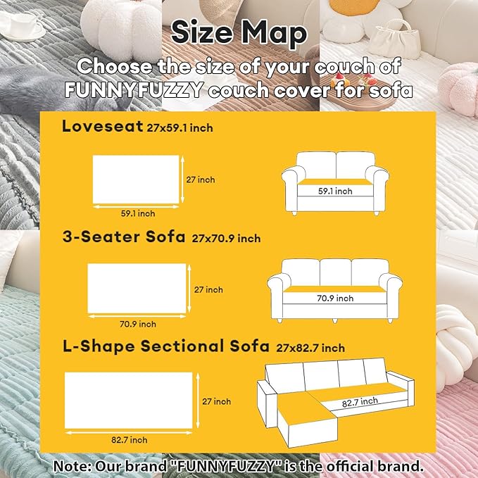 FUNNY FUZZY Pet Couch Covers for Sofa, Washable Dog Couch Cover Protector for - Image 7