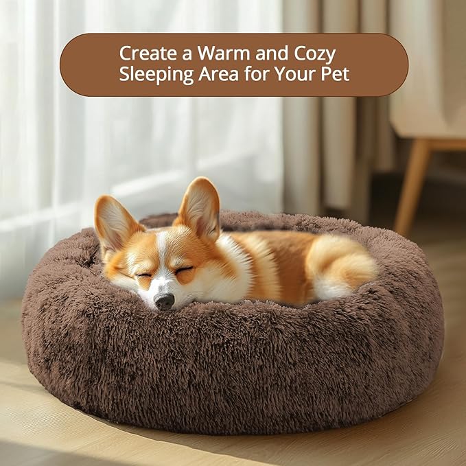 JOLLYVOGUE Calming Dog Bed Large Size Dog, Anti-Anxiety Donut Large Pet Bed - Image 4