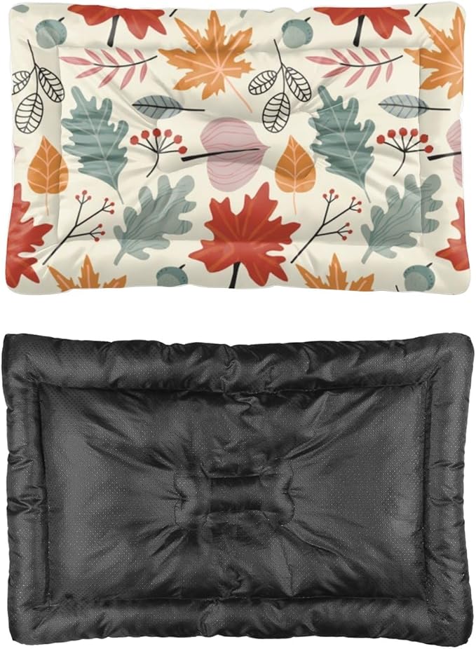 Colorful Leaf Seamless Dogs Beds Dog Bed Anti Slip Bed Mats by Unknown