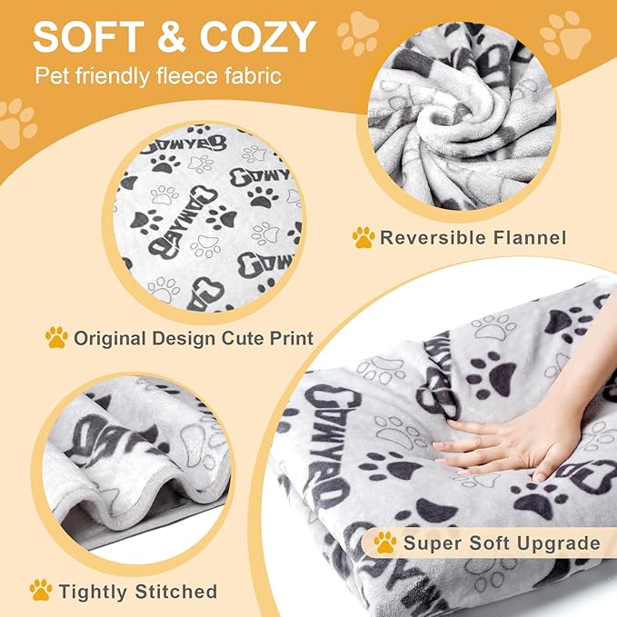 Soft Dog Blankets for Large Dogs & Cat Flannel Blanket Washable, 1 Pack 3 - Image 3