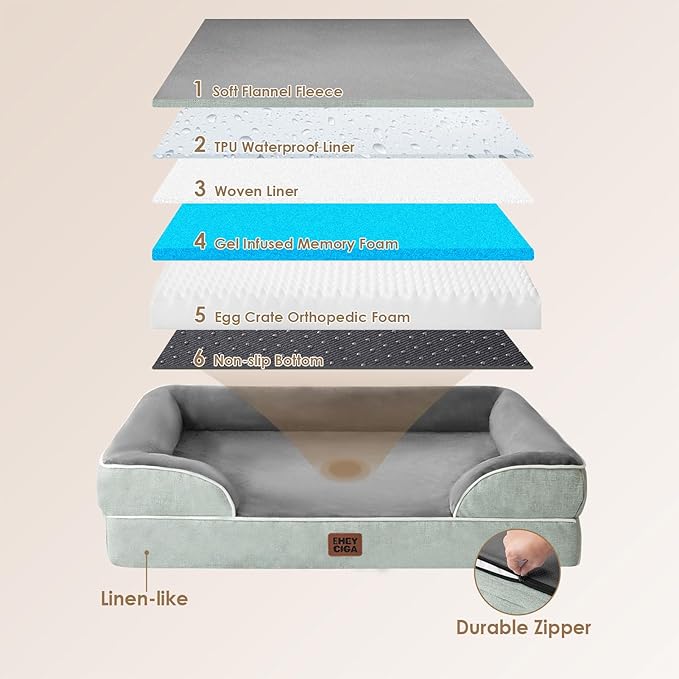 EHEYCIGA Orthopedic Dog Beds for Large Dogs, Waterproof Memory Foam Large Pet - Image 5