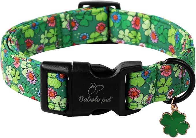 St Patricks Day Dog Collar for Large Dogs by Babolepet