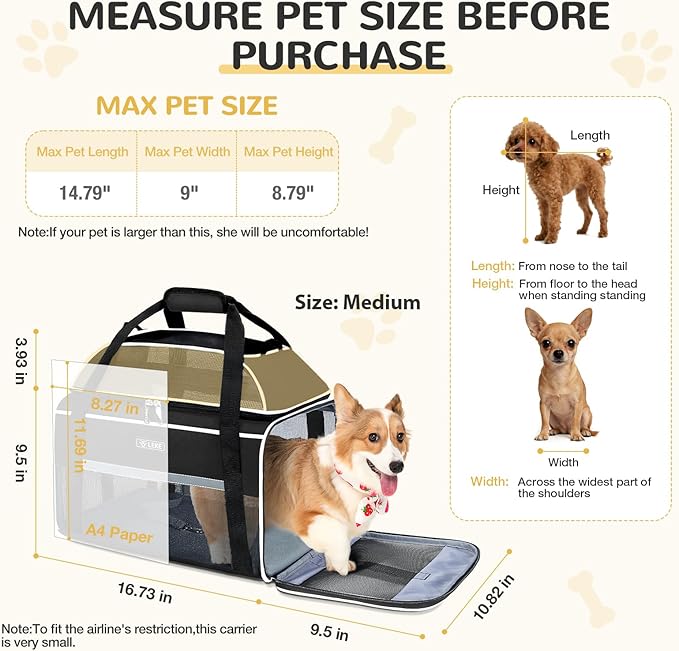 Lekereise Top-Expandable Pet Carrier 17x11x9.5 Inch Alaska Hawaiian Airline - Image 3