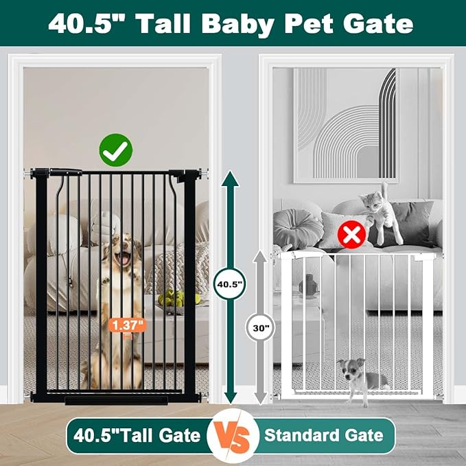 Fairy Baby 40.5" Extra Tall Baby Gate Pressure Mounted, 60.3"-65.7" Extra Wide - Image 3