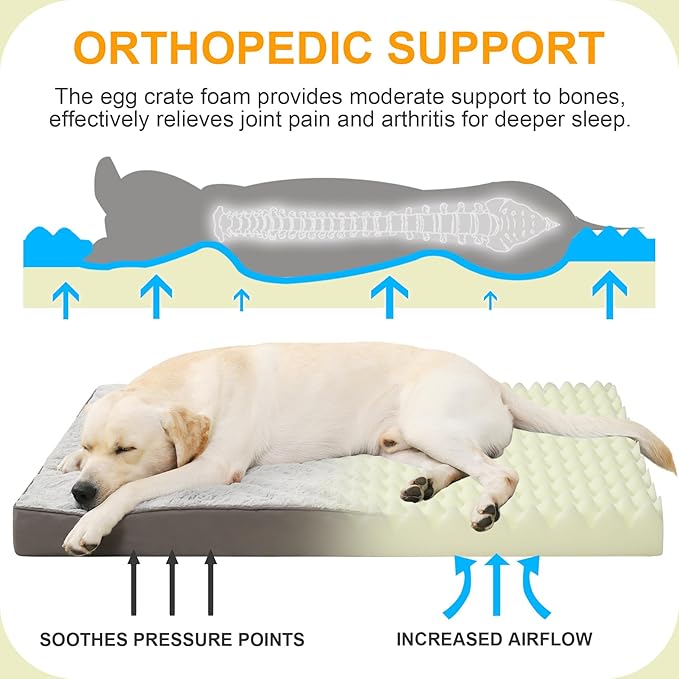 KSIIA Orthopedic Dog Bed Dog Crate Bed Waterproof - Image 2