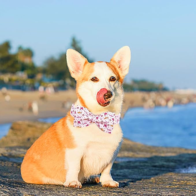 Lionheart glory Dog Collar Shark Print Dog Bow Collar Pink Dog Collar Male or - Image 6