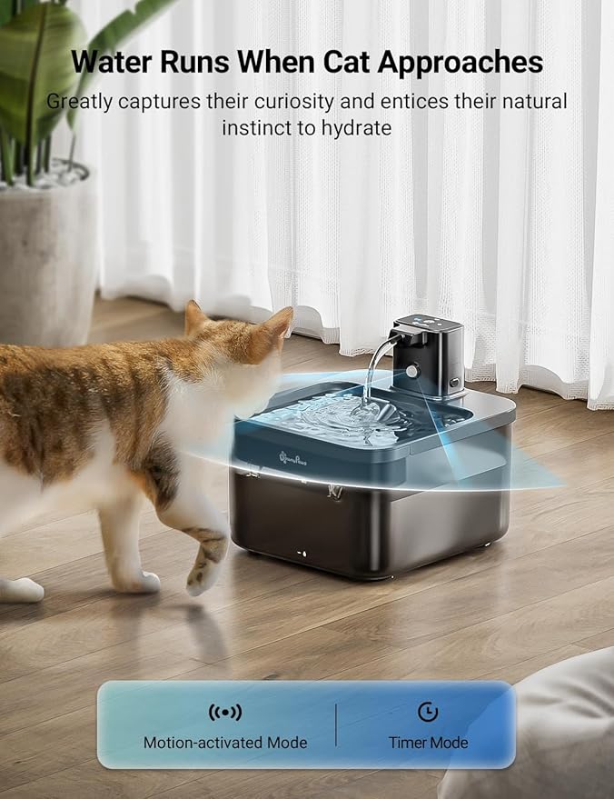 DownyPaws Battery Operated Cat Water Fountain, 84oz/2.5L Fursink Wireless Cat - Image 3