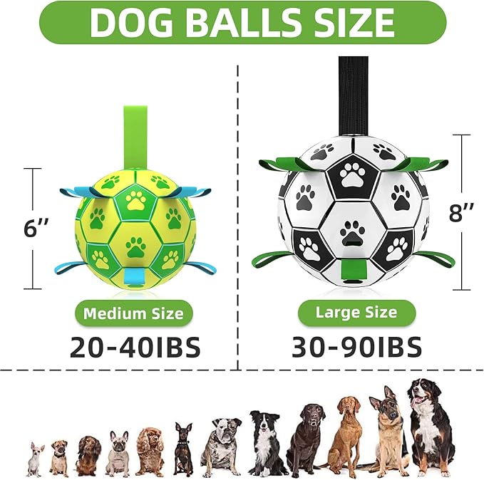 QDAN Dog Toys Soccer Ball, Dog Tug Toy, Water Toy, Durable Balls - Image 6