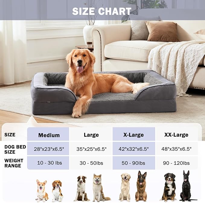INVENHO Orthopedic Large Dog Bed, Washable Waterproof, Egg-Crate Foam Dog Couch - Image 7