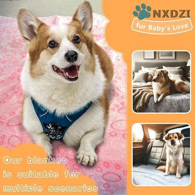 Dog Blankets for Medium Large Dogs, 3 Pack Washable 41" x 31", Fuzzy Soft Puppy - Image 4