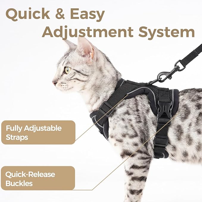 Cat Harness and Leash Set Escape Proof Tactical Extra Large Kitten Harness - Image 4