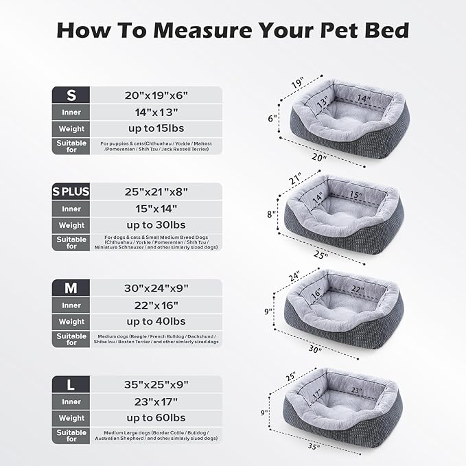INVENHO Small Dog Bed Washable Orthopedic Calming Warming Durable Pet Bed - Image 5
