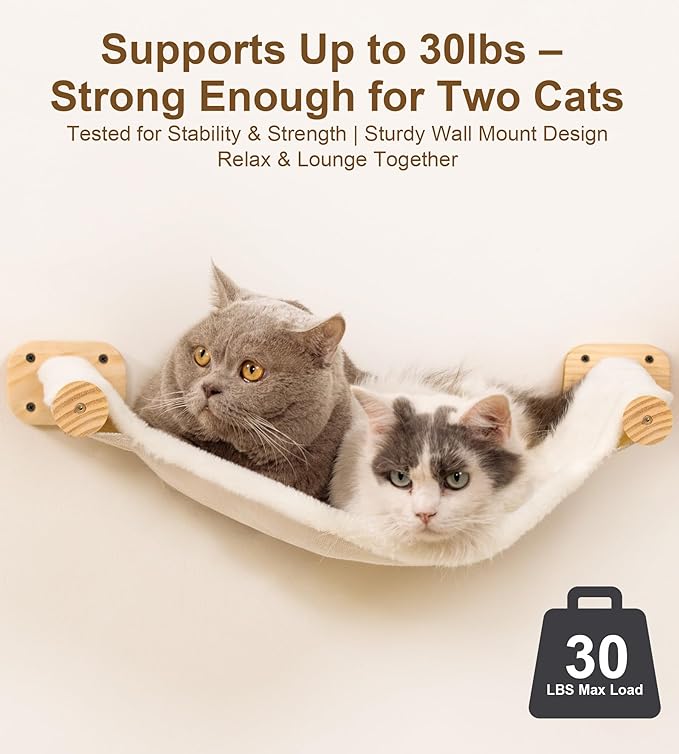 Cat Wall Hammock Set of 4 – 1 Floating Fabric Hammock, 2 Ladders - Image 5