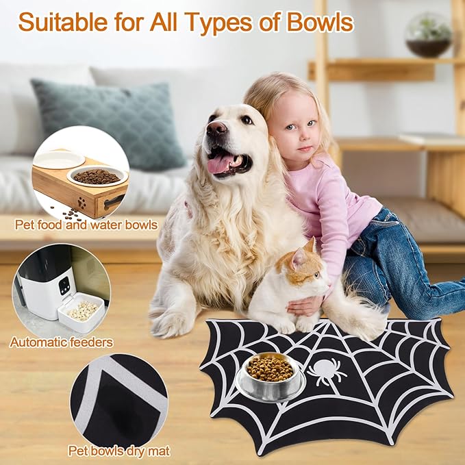 Halloween Pet Mat for Food and Water, Pet Feeding Mat for Dog Cat Bowl - Image 7