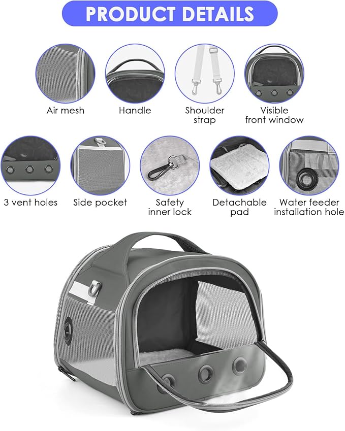 Bissap Guinea Pig Carrier Bag, Portable Small Animal Carrier Pouch - Image 2