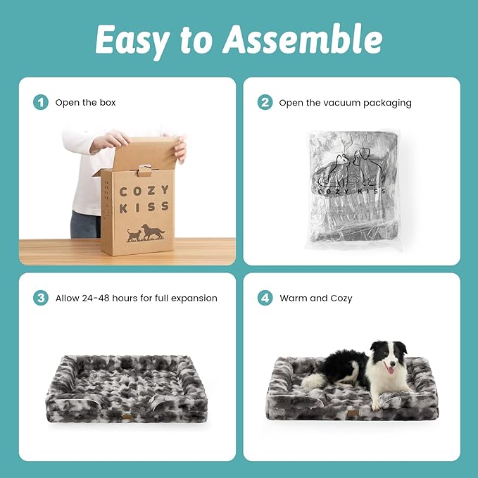 Self Warming Dog Bed for Large Size Dog, Faux Fur Orthopedic Puppy Sofa - Image 5