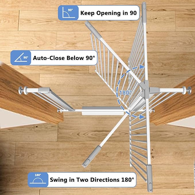 72.2"-76.7" Extra Wide Baby Gate, 40.5" Tall Dog Gate Indoor, Walk Through Pet - Image 4
