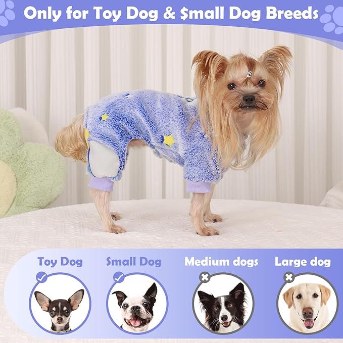 Dog Sweaters Small Girl Warm Fleece Pajamas, Cute Extra Small Dog Clothes - Image 4