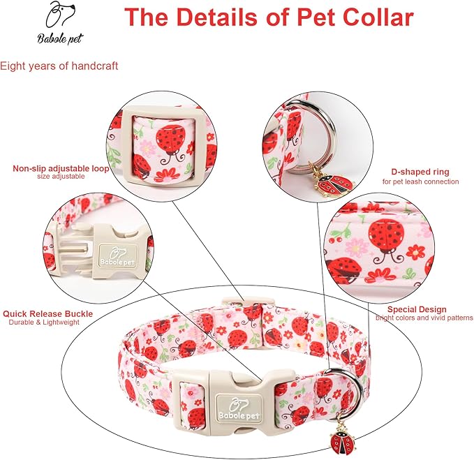 Lucky Ladybug Dog Collar for Small Dogs - Image 3