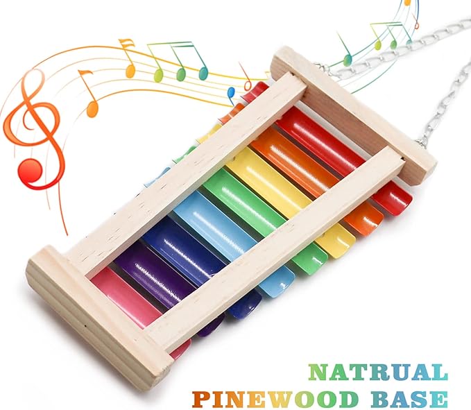 Dnoifne Colorful Bird Xylophone Toy, Suspensible Funny Xylophone Toy - Image 4