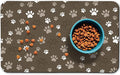 Dog Food Mat, Absorbent Water Bowl Mats Cat Pet Feeding Placemats Brown 12 * 20 by Zoeeya