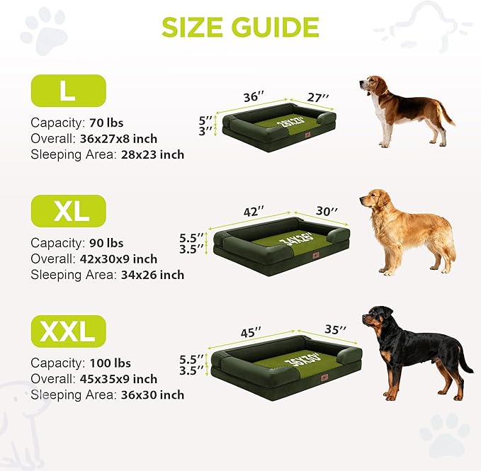 Orthopedic Dog Bed for Extra Large Dogs, XXL Waterproof Egg Crate Memory Foam - Image 4