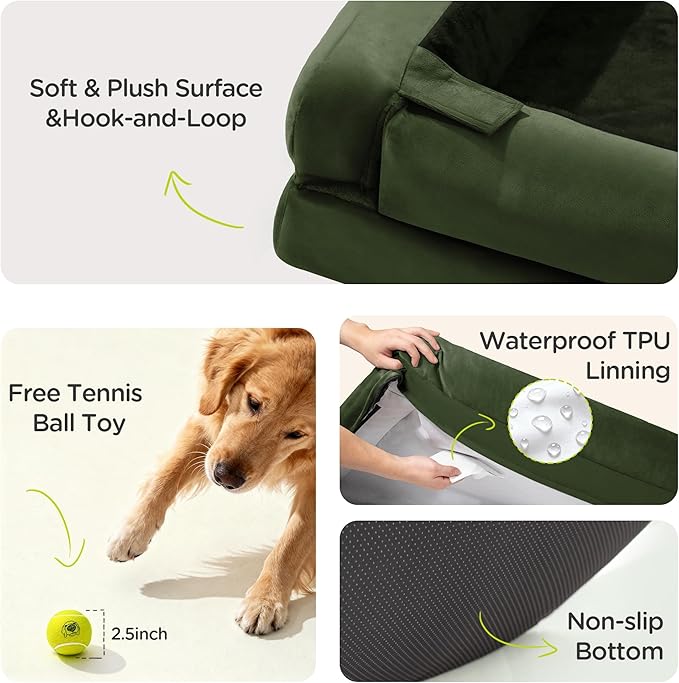 Orthopedic Dog Bed for Extra Large Dogs, XXL Waterproof Egg Crate Memory Foam - Image 6