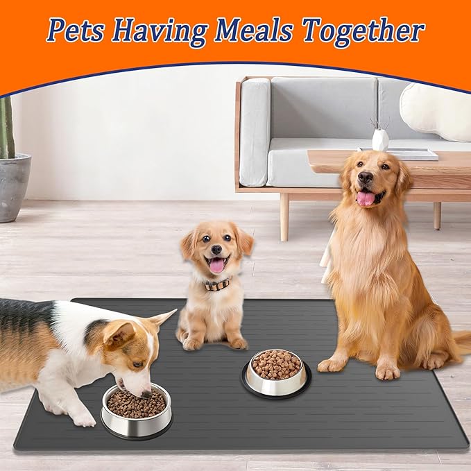 31.8"x23.8" Extra Large Pet Food Mat, Silicone Dog Mats - Image 7