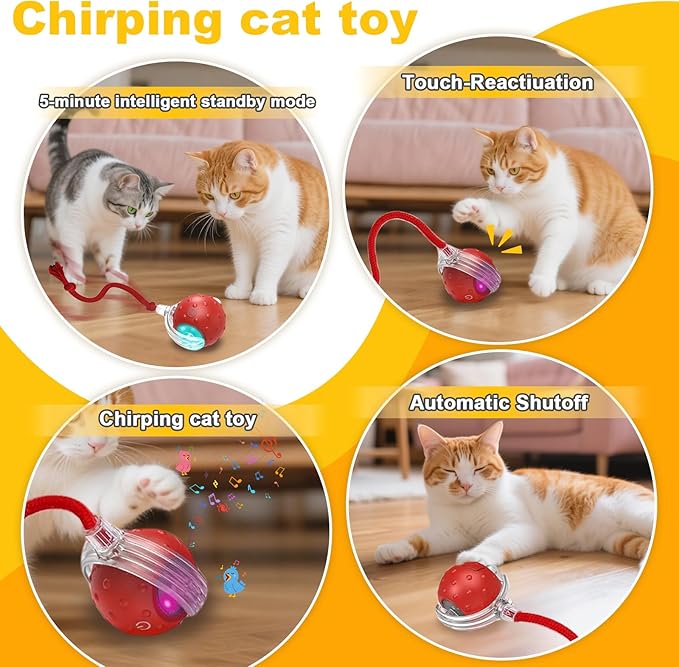Interactive Cat Toys Ball for Indoor Cats＆Dog, Automatic Cat Toy - Image 3