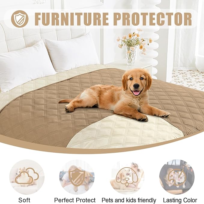 Smiry Waterproof Dog Bed Cover Blanket 82x102, Soft Reversible Pet Blanket - Image 8