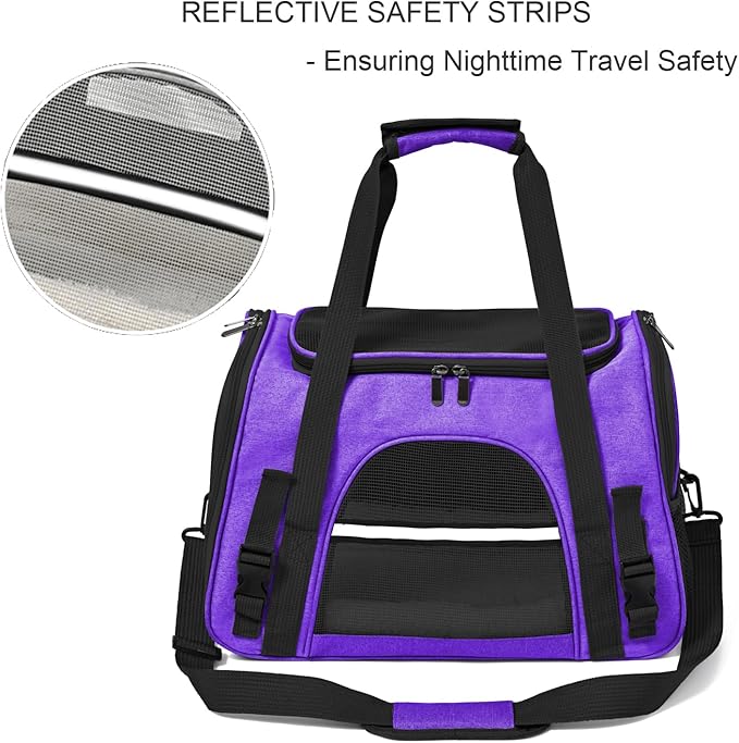 Dog Cat Carrier Soft for Small Pet Up to 16 Lbs TSA Airline Approved Travel - Image 5
