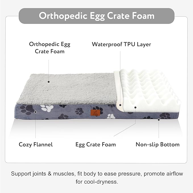 Waterproof Orthopedic Dog Bed for Extra Large Dogs 41x27x4 Inch - Image 2